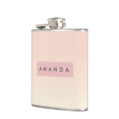 Gepersonaliseerde zachte pastel blush gradient heupfles (Links)