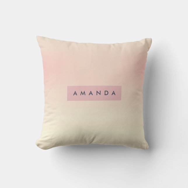 Gepersonaliseerde zachte pastel blush gradient kussen (Voorkant)