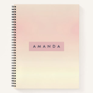 Gepersonaliseerde zachte pastel blush gradient notitieboek