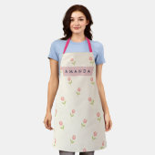 Gepersonaliseerde Zachte Pastel Roze Tulp Schort (Gedragen)