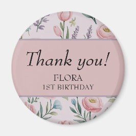 Gepersonaliseerde zachte pastelbloem Rozen & tulpe Magneet