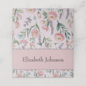 Gepersonaliseerde zachte pastelbloem Rozen & tulpe Plaatskaartje (Buitenkant ongevouwen)