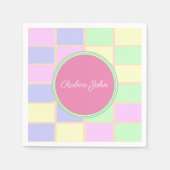 Gepersonaliseerde zachte pastelraster cocktail servet (Voorkant)