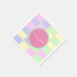 Gepersonaliseerde zachte pastelrastercocktail servet