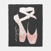 Gepersonaliseerde Zachte Roze Balletschoen voor ve Fleece Deken (Voorkant)