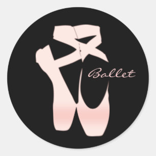 Gepersonaliseerde Zachte Roze Balletschoen voor ve Ronde Sticker