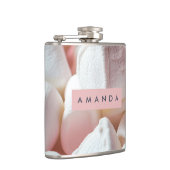 Gepersonaliseerde Zachte Roze Marshmallow Droom Heupfles (Rechts)