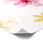 Gepersonaliseerde Zachte Waterverf Bloemen Naam Po Poster (Hoek)