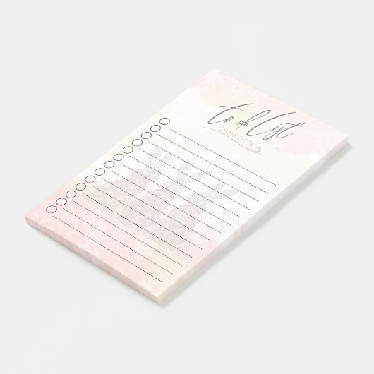 Gepersonaliseerde zachte Waterverf Bunny Design Post-it® Notes (Schuin)
