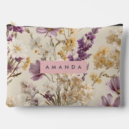 Gepersonaliseerde zachte wilde bloemenweide bloems etui (Voorkant)