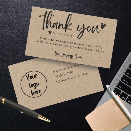 Gepersonaliseerde zakelijke bedankkaart Sjablonen Visitekaartje