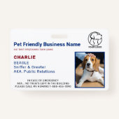 Gepersonaliseerde zakelijke huisdier hond foto ID Badge (Voorkant)