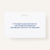 Gepersonaliseerde zakelijke huisdier hond foto ID Badge (Achterkant)