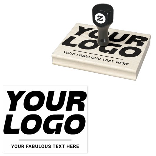 Gepersonaliseerde zakelijke Logo en tekst groot Rubberstempel (Gestempeld)