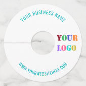 Gepersonaliseerde zakelijke Logo en tekst wijnglas Wijnglaslabel (Voorkant)