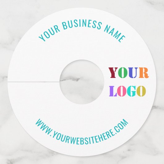 Gepersonaliseerde zakelijke Logo en tekst wijnglas Wijnglaslabel (Voorkant)