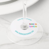 Gepersonaliseerde zakelijke Logo en tekst wijnglas Wijnglaslabel (Dichtbij)