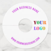 Gepersonaliseerde zakelijke Logo en tekst wijnglas Wijnglaslabel (Achterkant)