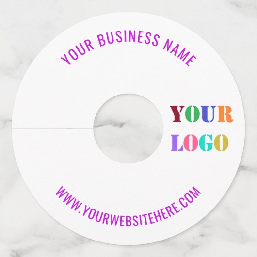 Gepersonaliseerde zakelijke Logo en tekst wijnglas Wijnglaslabel (Achterkant)