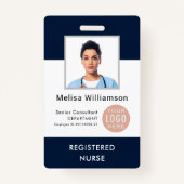 Gepersonaliseerde zakelijke Logo en werknemer foto Badge (Voorkant)