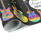 Gepersonaliseerde Zakelijke Logo Gitaar Kerstmis Cadeaupapier (Rol Hoek)