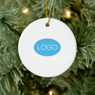 Gepersonaliseerde zakelijke Logo kerst Keramisch Ornament
