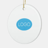 Gepersonaliseerde zakelijke Logo kerst Keramisch Ornament (Links)