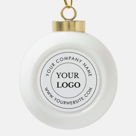 Gepersonaliseerde zakelijke Logo merkproducten Keramische Bal Ornament (Voorkant)