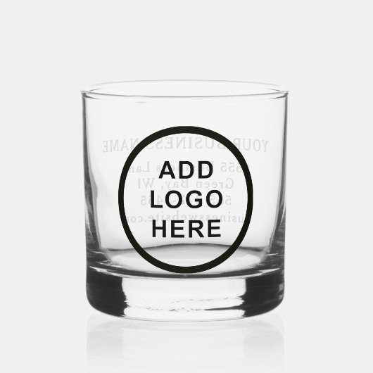 Gepersonaliseerde zakelijke Logo Naam Adres Websit Whisky Glas (Voorkant)