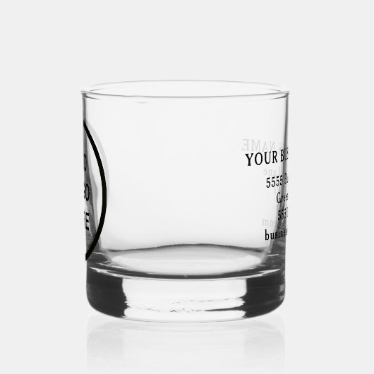 Gepersonaliseerde zakelijke Logo Naam Adres Websit Whisky Glas (Links)