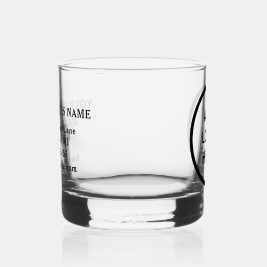 Gepersonaliseerde zakelijke Logo Naam Adres Websit Whisky Glas (Rechts)