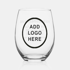 Gepersonaliseerde zakelijke Logo Naam Adres Websit Wijnglas Zonder Voet