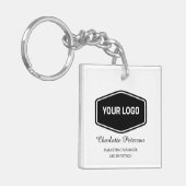 Gepersonaliseerde Zakelijke Logo & QR Code Promoti Sleutelhanger (Voorkant Links)