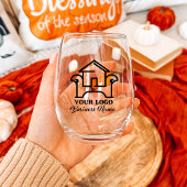 Gepersonaliseerde zakelijke Logo Stemless Wijnglas Zonder Voet