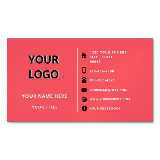 Gepersonaliseerde Zakelijke Magneet met Logo (Voorkant)