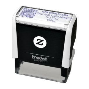 Gepersonaliseerde Zakelijke QR-code Adresstempel Zelfinktende Stempel