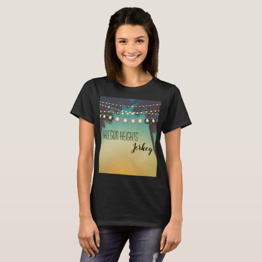Gepersonaliseerde zakelijke T-shirt Beach Sunset P (Voorkant volledig)