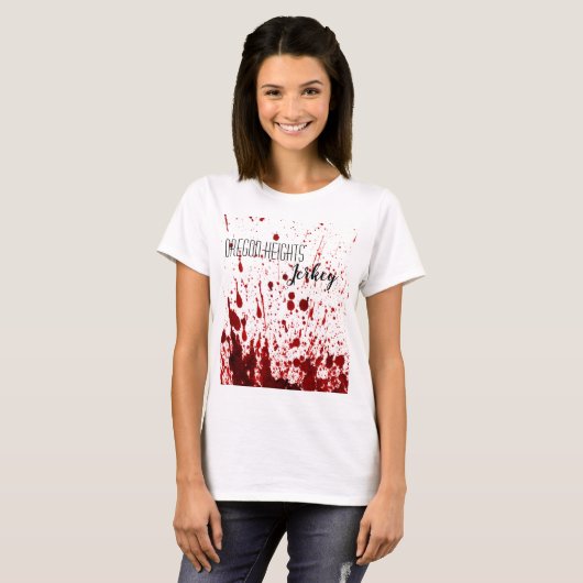 Gepersonaliseerde zakelijke T-shirt Blood Splatter (Voorkant volledig)