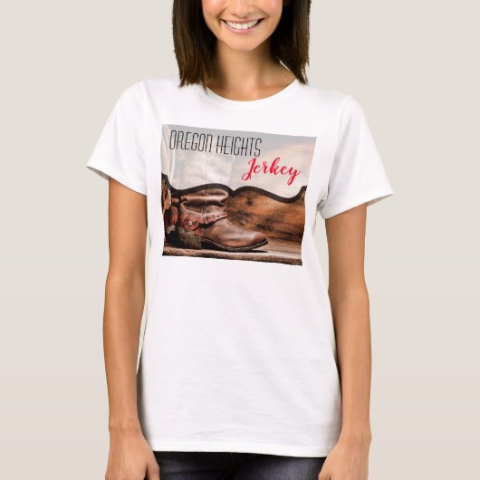 Gepersonaliseerde zakelijke T-shirt Cowboy laarzen (Voorkant)