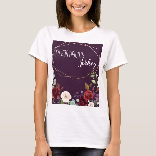 Gepersonaliseerde zakelijke T-shirt Plum Paarse Ro (Voorkant)