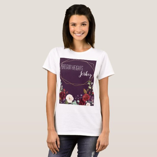 Gepersonaliseerde zakelijke T-shirt Plum Paarse Ro (Voorkant volledig)