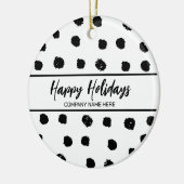 Gepersonaliseerde zakelijke zwart-wit nieuwjaar keramisch ornament (Links)