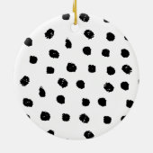 Gepersonaliseerde zakelijke zwart-wit nieuwjaar keramisch ornament (Achterkant)