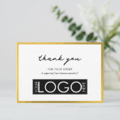 Gepersonaliseerde zaken Dank u Logo Luxury Gold Bedankkaart (Staand voorkant)