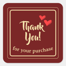 Gepersonaliseerde zaken dank u tekst vierkante sticker