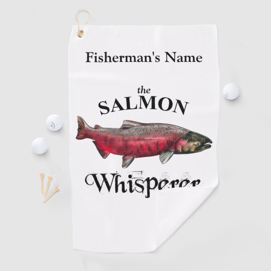Gepersonaliseerde zalm fluisteraar licht Gevist ha Golfhanddoek (Insitu)