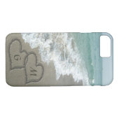 Gepersonaliseerde zandharten op het strand Case-Mate iPhone case (Achterkant (Horizontaal))