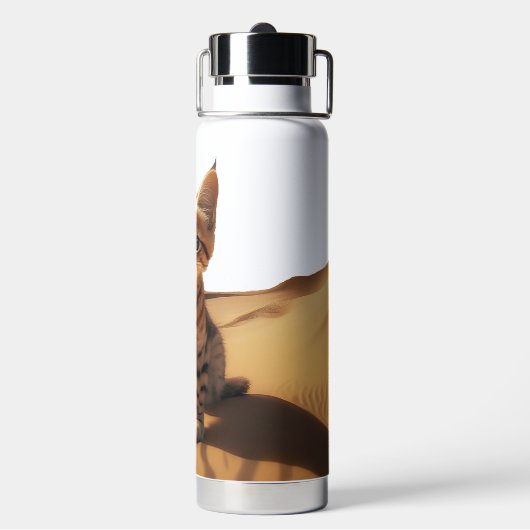 Gepersonaliseerde zandkat waterfles (Achterkant)