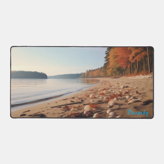 Gepersonaliseerde zandstrand met bomen Desk Mat (Voorkant)