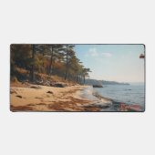 Gepersonaliseerde zandstrand met bomen Desk Mat (Voorkant)